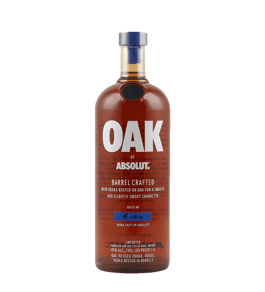 Absolut Oak Vodka 1L bottle vodka rested on oak barrels for rich flavor