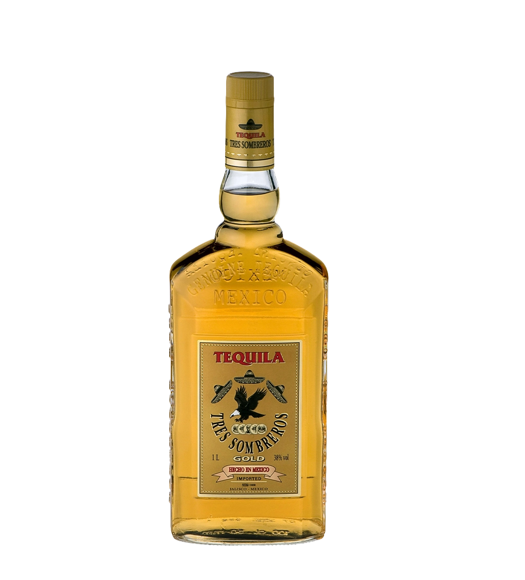 Tres Sombreros Tequila Gold 1L