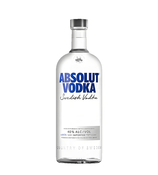 Absolut Blue Vodka 1.14L clear glass bottle premium Swedish vodka
