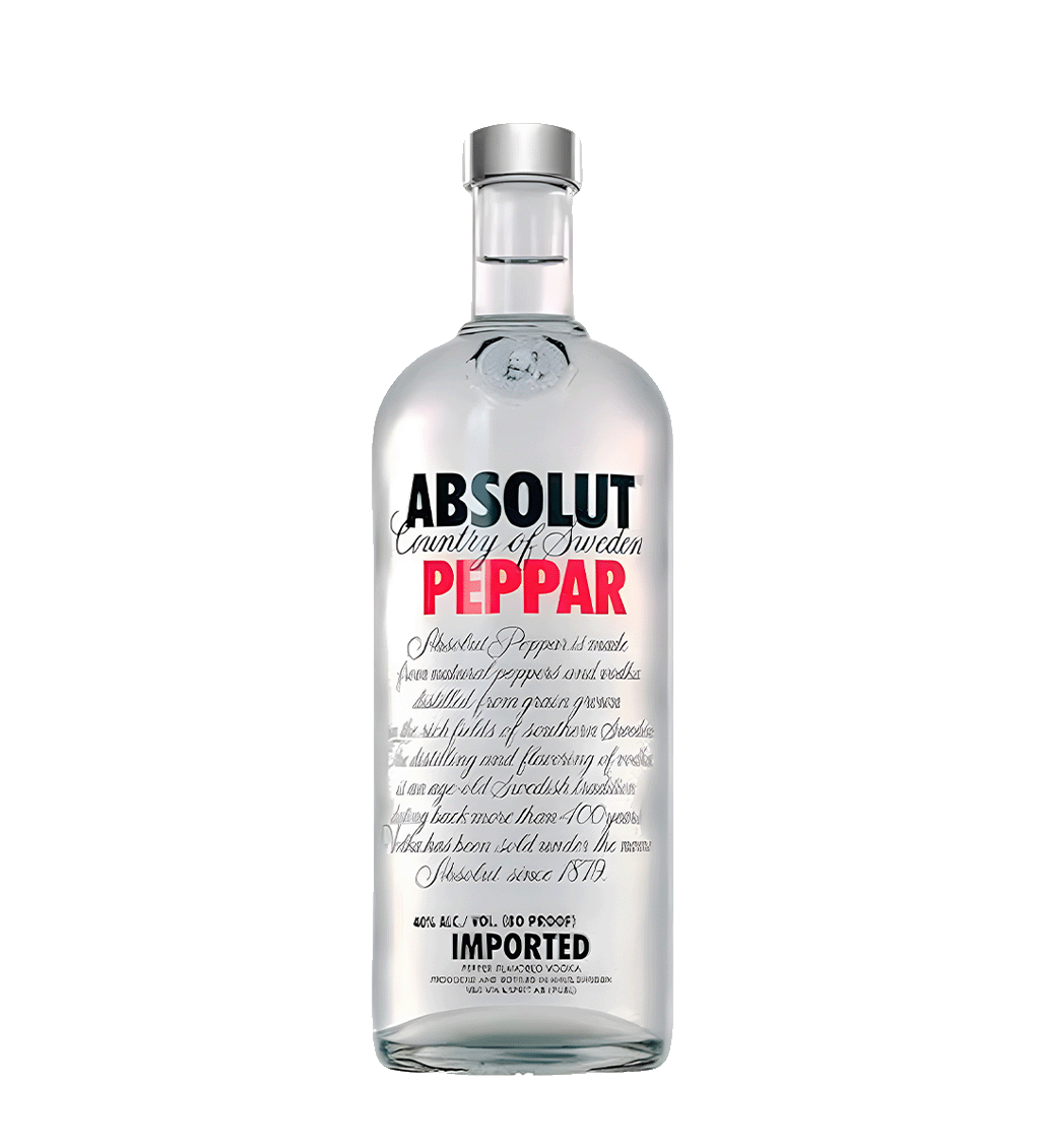 Absolut Vodka Peppar 1L bottle spicy pepper flavored vodka
