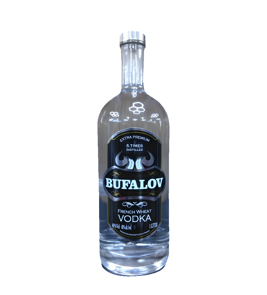 Bufalov French Wheat Vodka 100cl premium French vodka bottle
