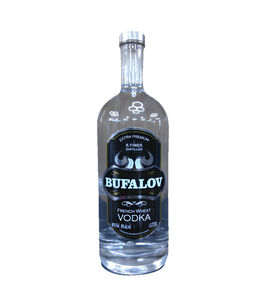 Bufalov French Wheat Vodka 100cl premium French vodka bottle
