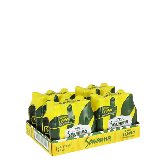 Savanna Cider Angry Lemon 330ml Bottle - CASE (24PC)